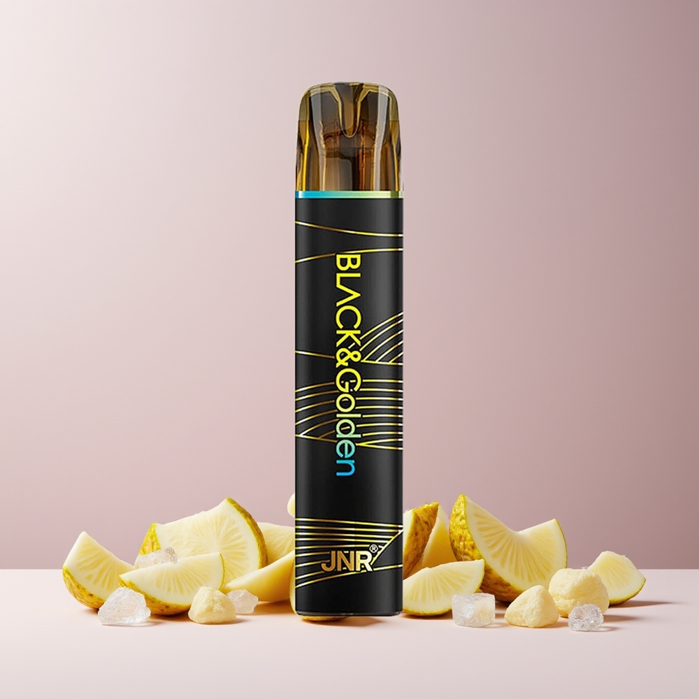 JNR Black&Golden 600+200 Puffs France Grossiste Disposable Vape Ananas Glacé - 550mAh, 2ml, 2% Nicotine, Certifié TPD