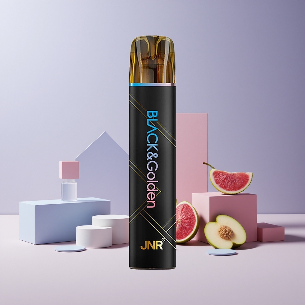 JNR Black&Golden 600+200 Puffs France grossiste Disposable Vape 550mAh 2ml TPD Certification Myrtille Cerise Acidulée