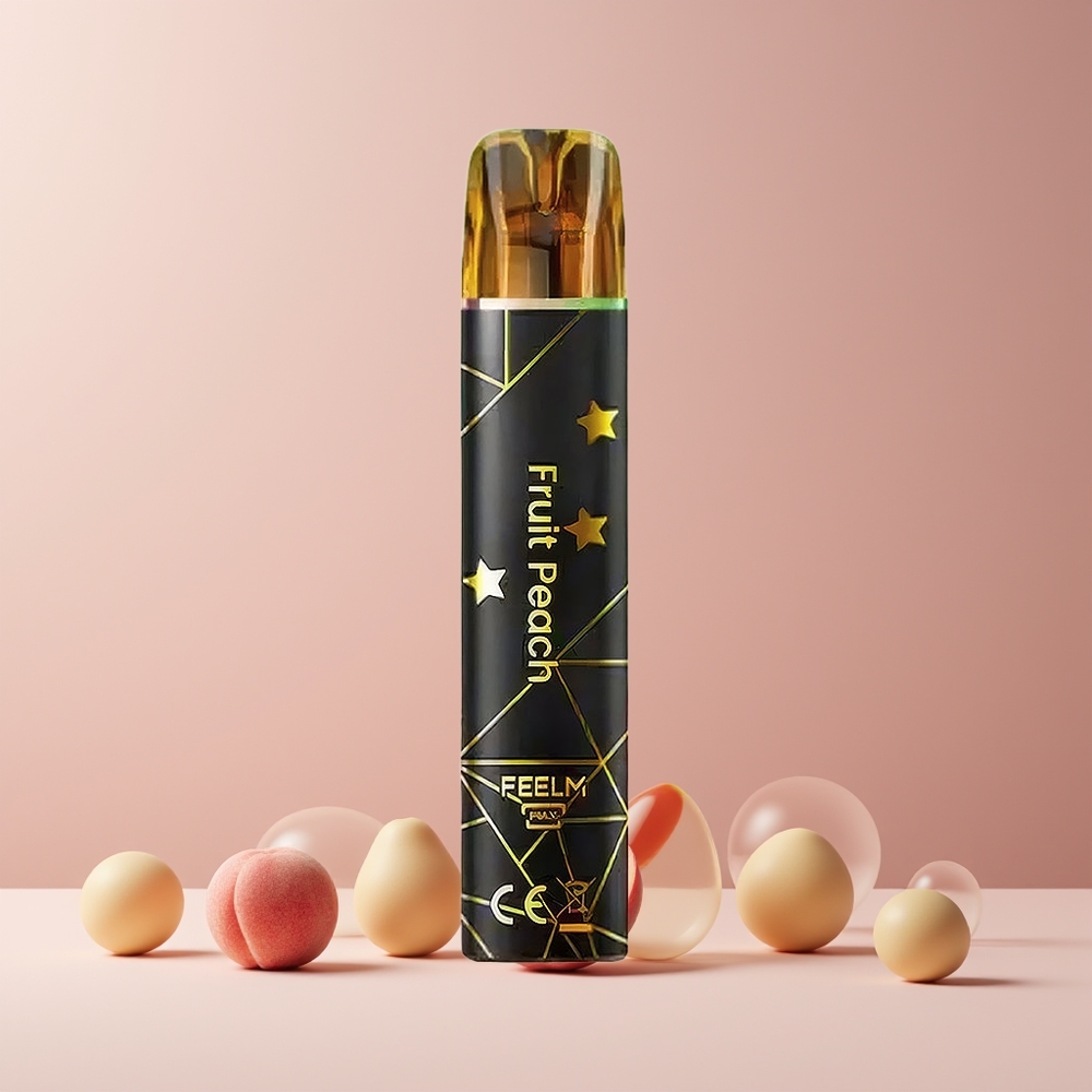 JNR Black&Golden 600+200 Puffs France grossiste - Disposable Vape Pêche (2% Nicotine, 550mAh, 2ml) TPD Certifié