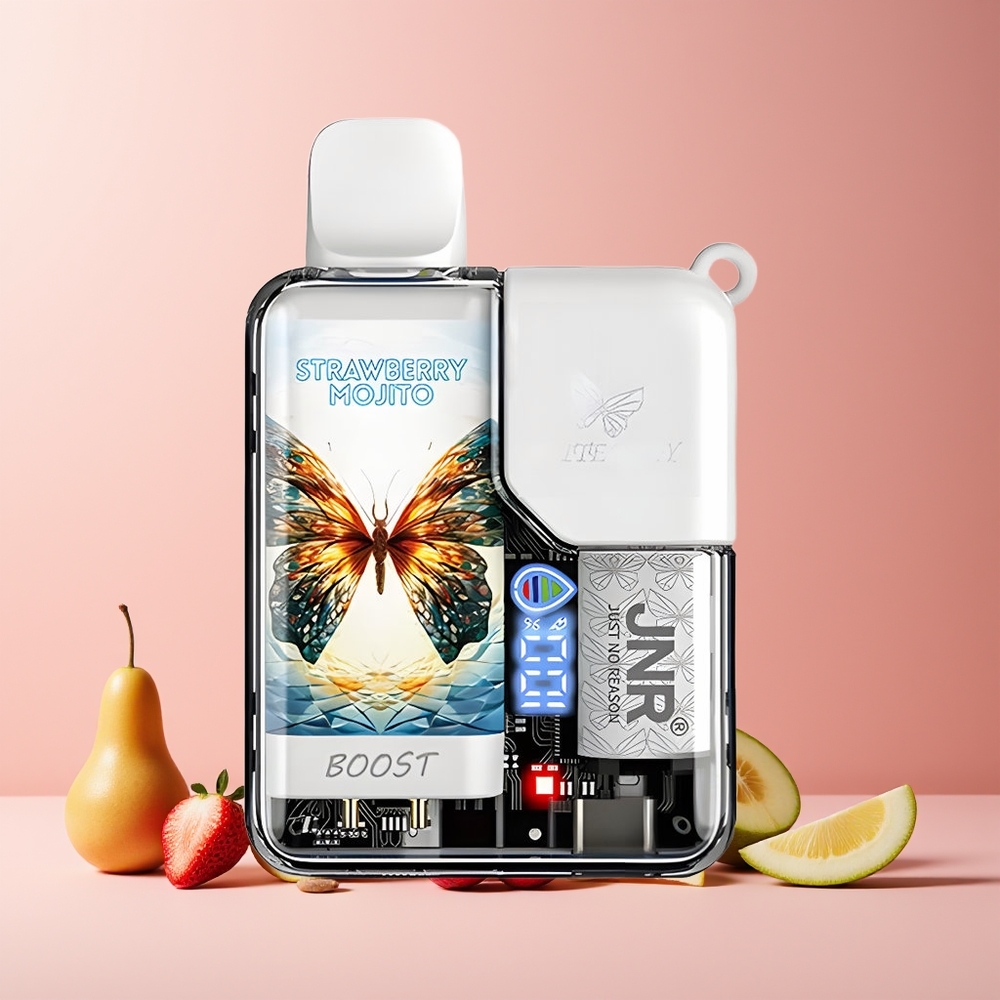 JNR Butterfly 8500 Puffs France Grossiste - 15ml Capacité, 1200mAh Batterie, Mojito Fraise