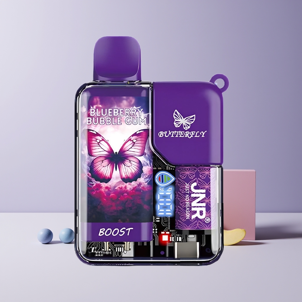 JNR Butterfly 8500 Puffs France Grossiste - 8500 Puffs, 15ml, Affichage Numérique, Gomme Ballon Bleu