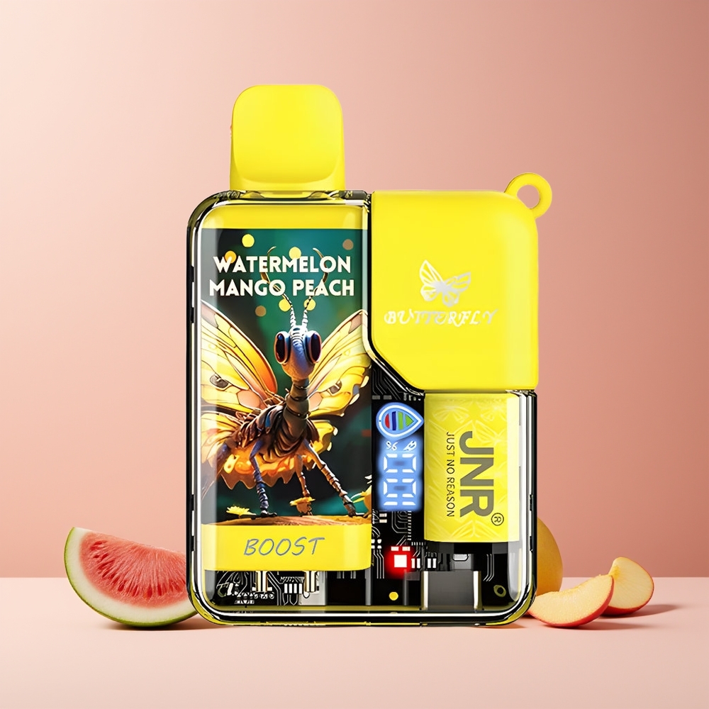 JNR Butterfly 8500 Puffs France Grossiste – 8500 Puffs, 15ml, Pastèque Mangue Pêche