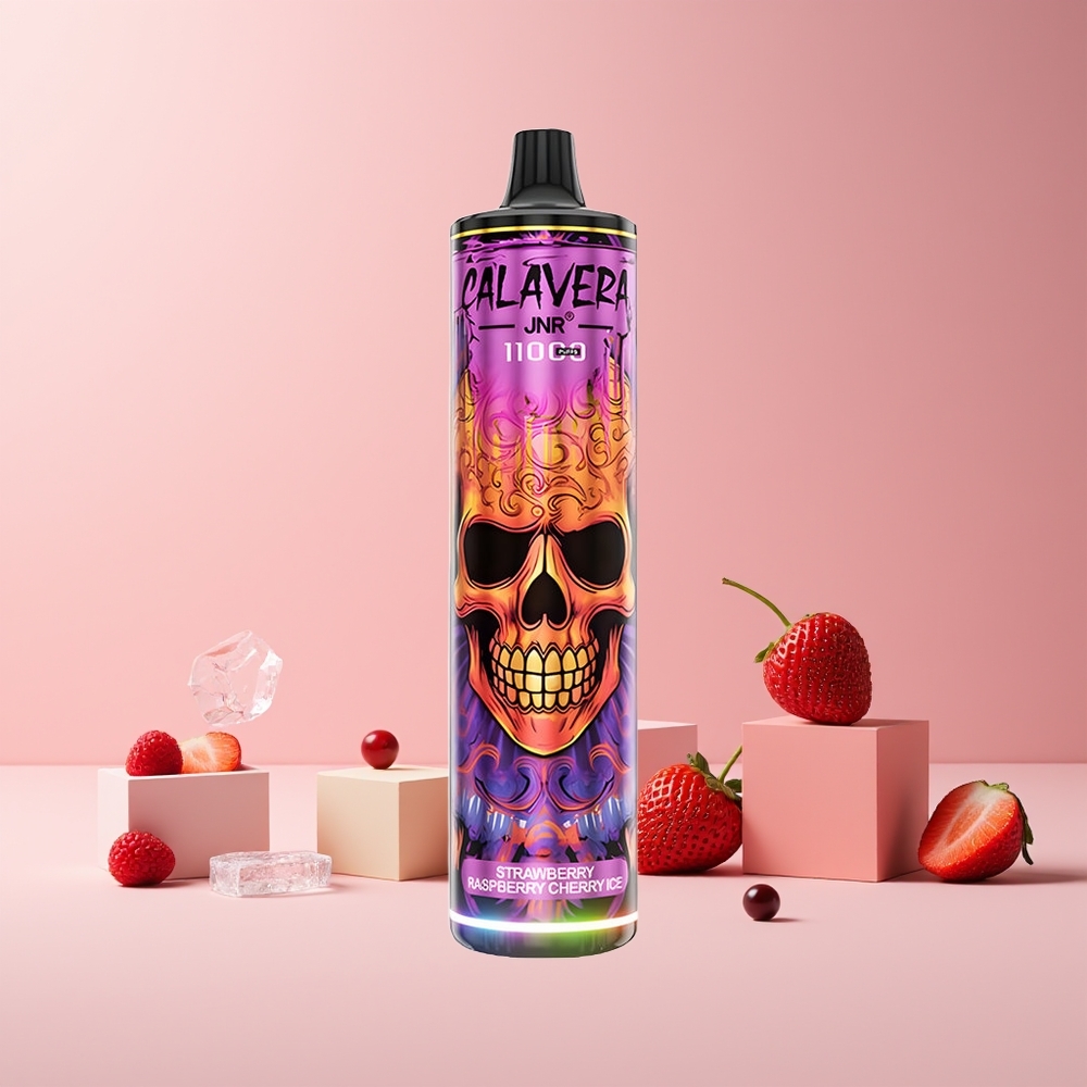 JNR Calavera 11000 Puffs France Grossiste - Fraise Framboise Cerise Glace - Type-C, 850mAh, 21ml, 1.0ohm Mesh