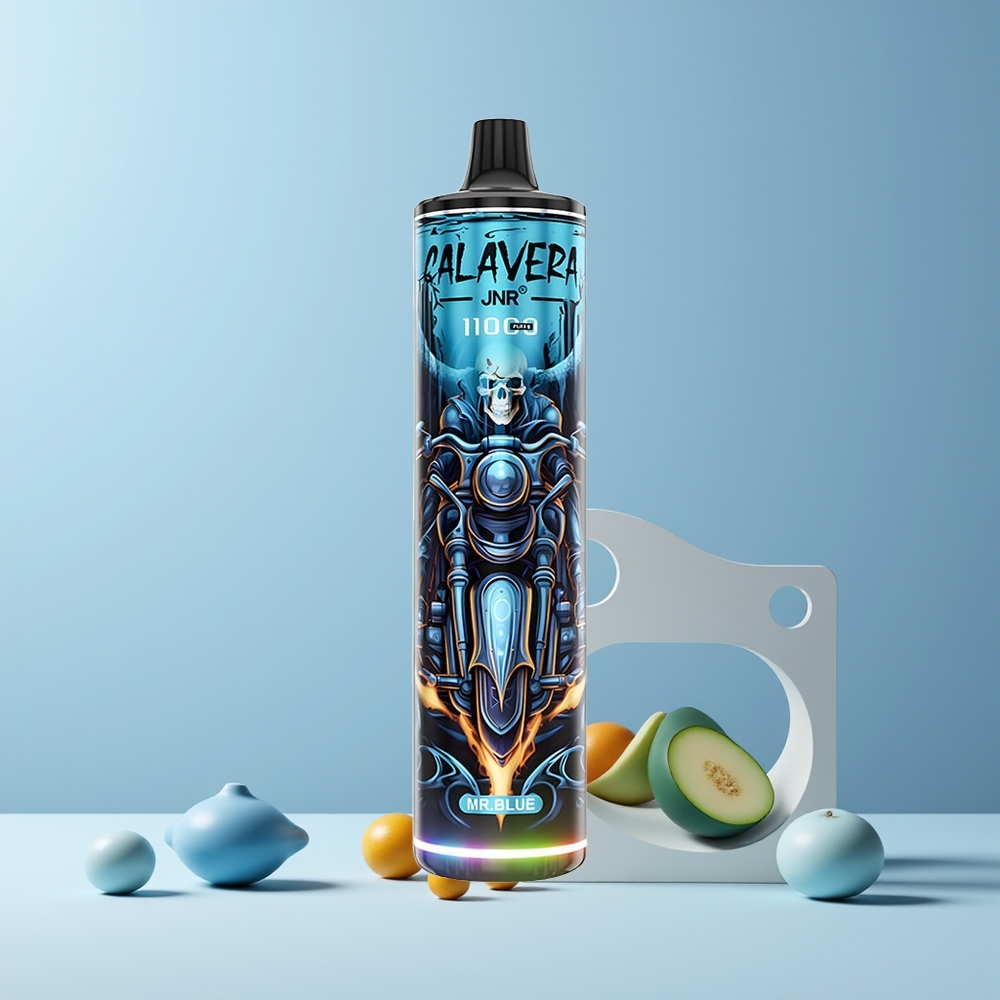 JNR Calavera Bloc Jetable 11000 Puffs avec Port Type-C, Batterie 850 mAh et E-Liquide 21ml - France Grossiste - Monsieur Bleu