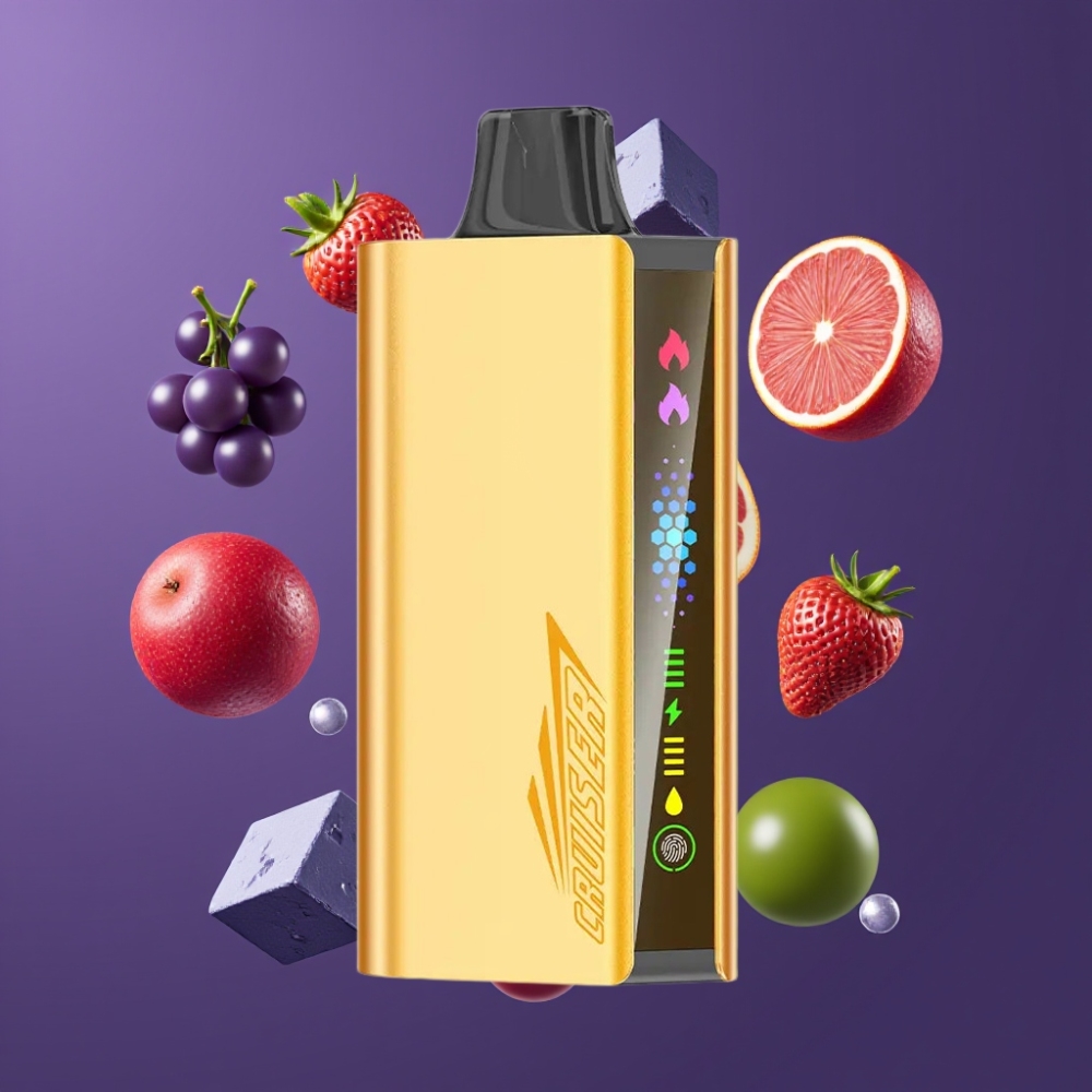 JNR Cruiser 12000 Puffs France Grossiste Sans Recharge - Vape Jetable avec Batterie 3500 mAh et Coil Dual Mesh 1.2ohm - Glace Raisin