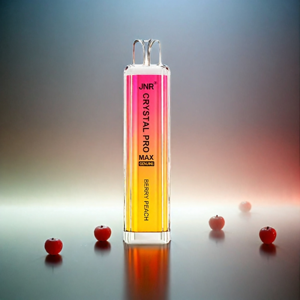 Jnr Crystal Pro Max 5000 Puffs France Grosiste - 1400mAh Batterie, 12ml e-liquide, Baie Pêche (Berry Peach)
