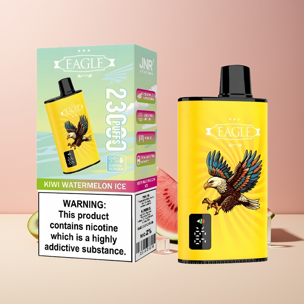 JNR EAGLE Smart 23000 Puffs France grossiste avec Écran Digital, Bobine Mesh 1.0ohm et Kiwi Pastèque Glacée