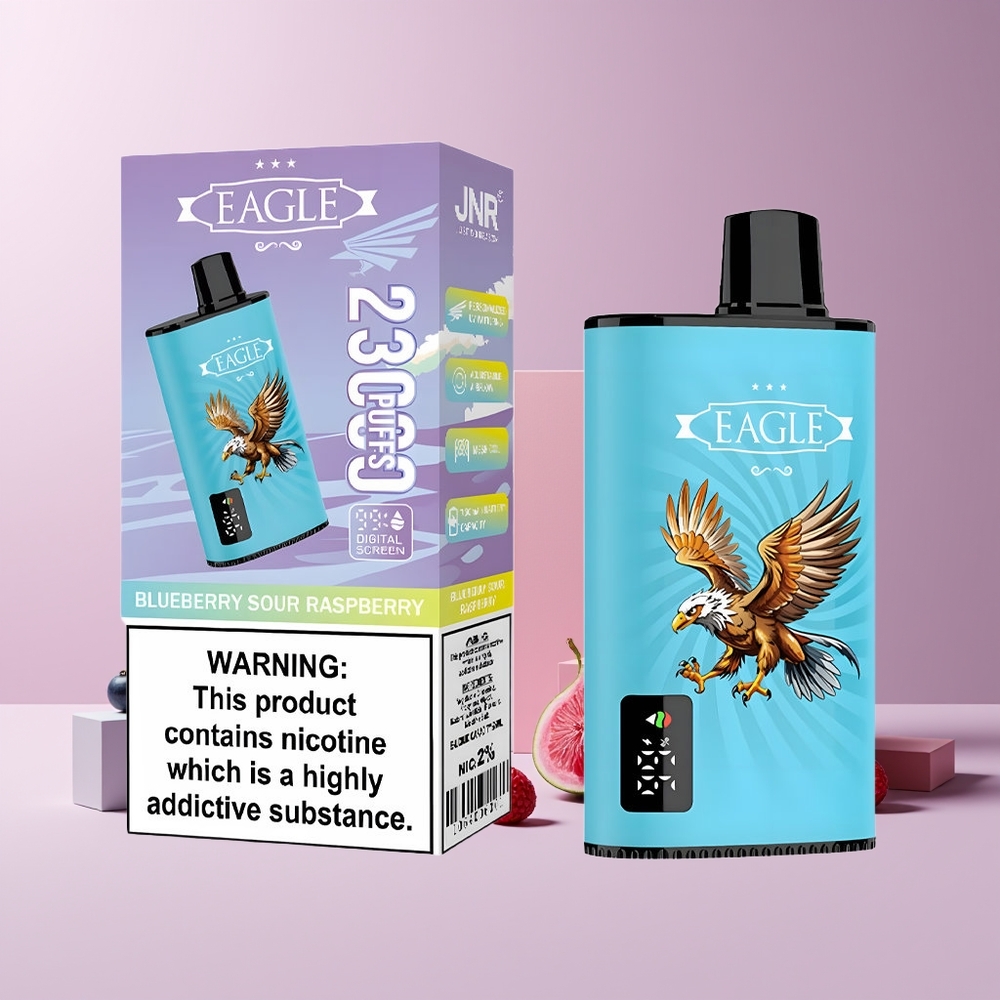 JNR EAGLE Smart 23000 Puffs France grossiste avec écran numérique, batterie 750mAh et Myrtille Framboise Acidulée