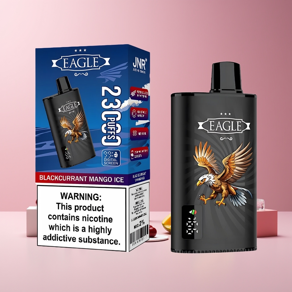 JNR EAGLE Smart 23000 Puffs France grossiste - Écran Digital, Bobine Mesh 1.0ohm, Airflow Réglable, 750mAh - Cassis Mangue Glacée