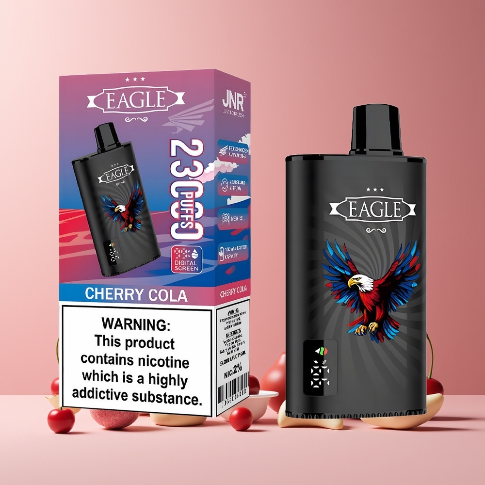 JNR EAGLE Smart 23000 Puffs France grossiste - Écran Digital, Bobine Mesh 1.0ohm, Cerise Cola