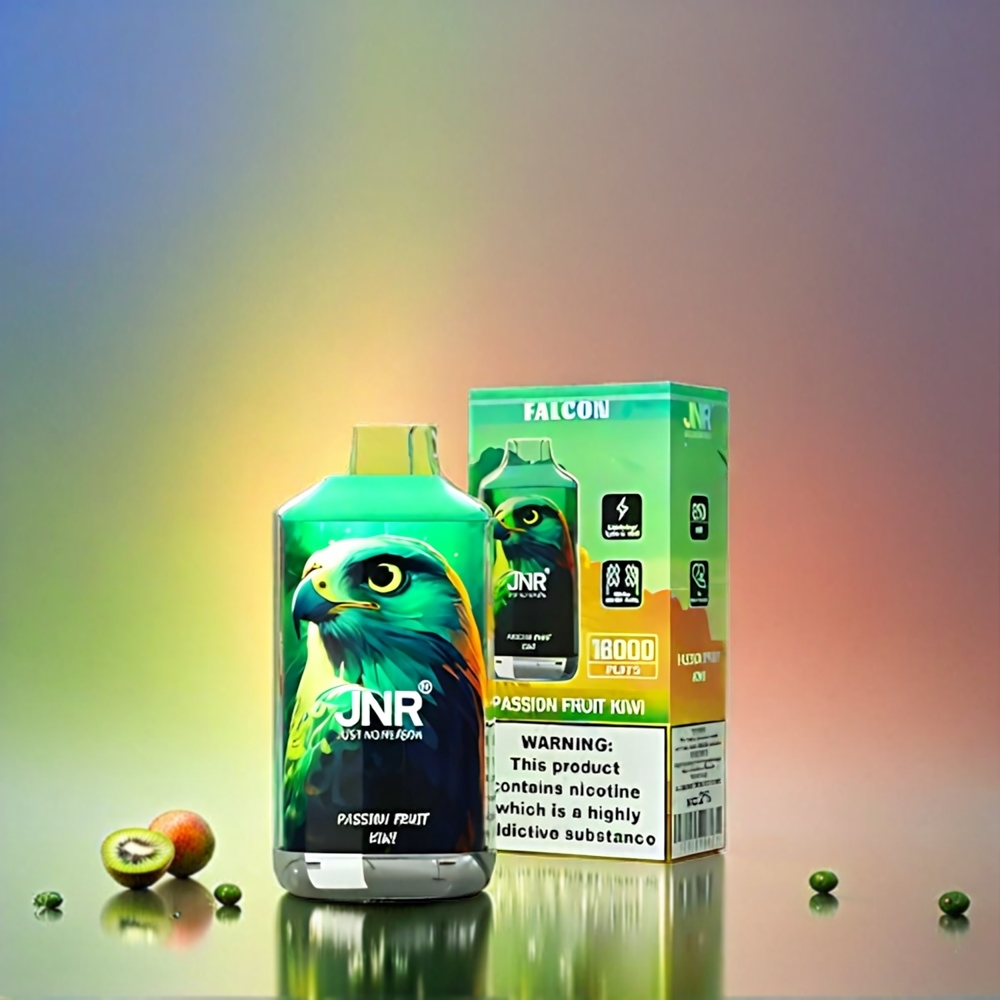 Jnr Falcon 16000 Puffs France Grosiste AVEC Affichage a conduit Intelligent et double maillage Coil Passion Fruit Kiwi