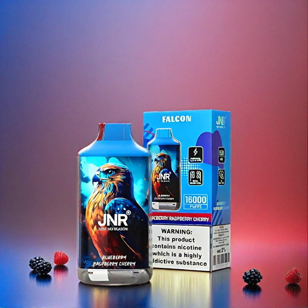 Jnr Falcon 16000 Puffs France Grossiste Bleuet Framboise Cerise Avec Double Mesh Coil et Affichage LED Intelligent