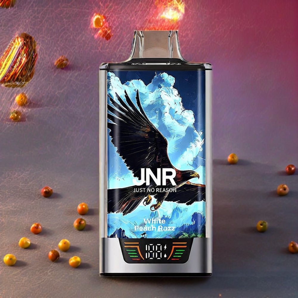 JNR Falcon Pro 28000 France Grossiste - 28000 Puffs, 30ml, ﾨﾦcran Intelligent, Double Mesh Coil, Pﾨﾺche Blanche Framboise