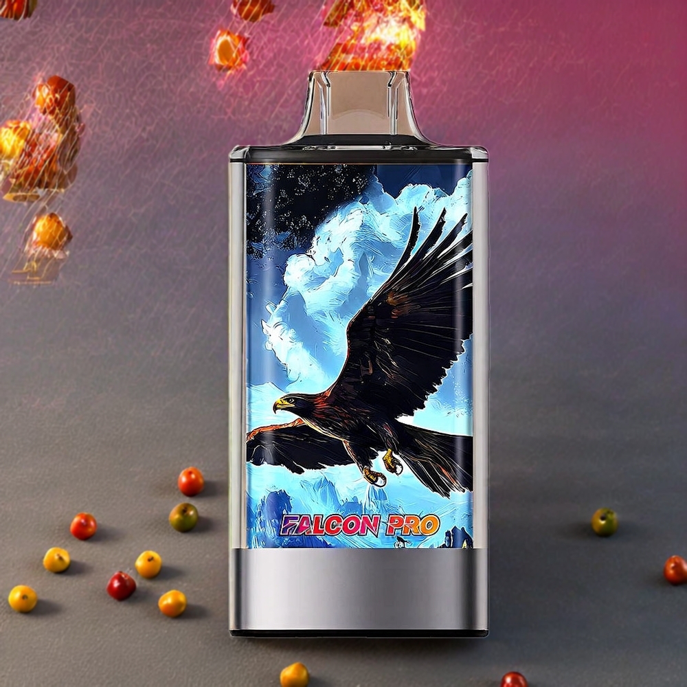 JNR Falcon Pro 28000 France Grossiste - 28000 Puffs, 30ml, ﾨﾦcran Intelligent, Double Mesh Coil, Pﾨﾺche Blanche Framboise