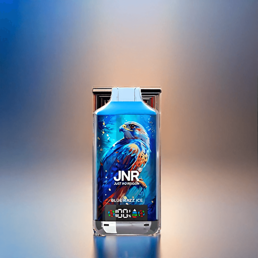 Jnr Falcon X 18000 Puffs France Grosiste Avec Double Mesh Coil, Affichage Numérique et Saveur Blue Razz Ice