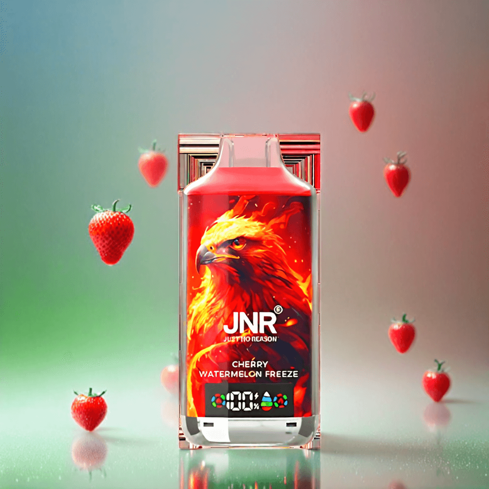 Jnr Falcon X 18000 Puffs France Grosiste - Double Mesh & Double Cœur, Affichage Numérique, Charge Rapide Type-C, Saveur Cerise Pastèque Glacée