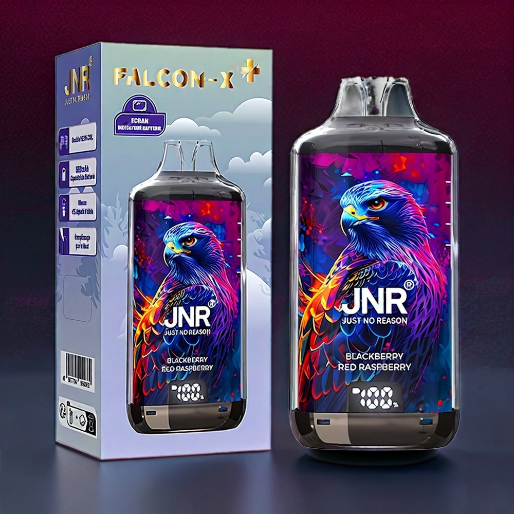 JNR Falcon X? 28000 France grossiste - Niveau de E-Liquide Visible, Rechargeable par le Haut, 1.2ﾦﾸ Double Mesh Coil Prﾨﾦ-primﾨﾦ, M?re Framboise Rouge