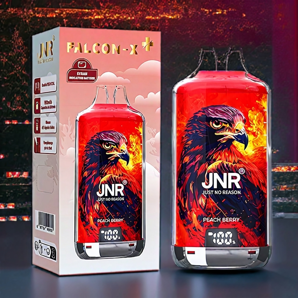 JNR Falcon X? 28000 France grossiste avec Niveau de E-Liquide Visible, Rechargeable par le Dessus, ﾨﾦcran d'Indicateur de Batterie, Pﾨﾺche Baie