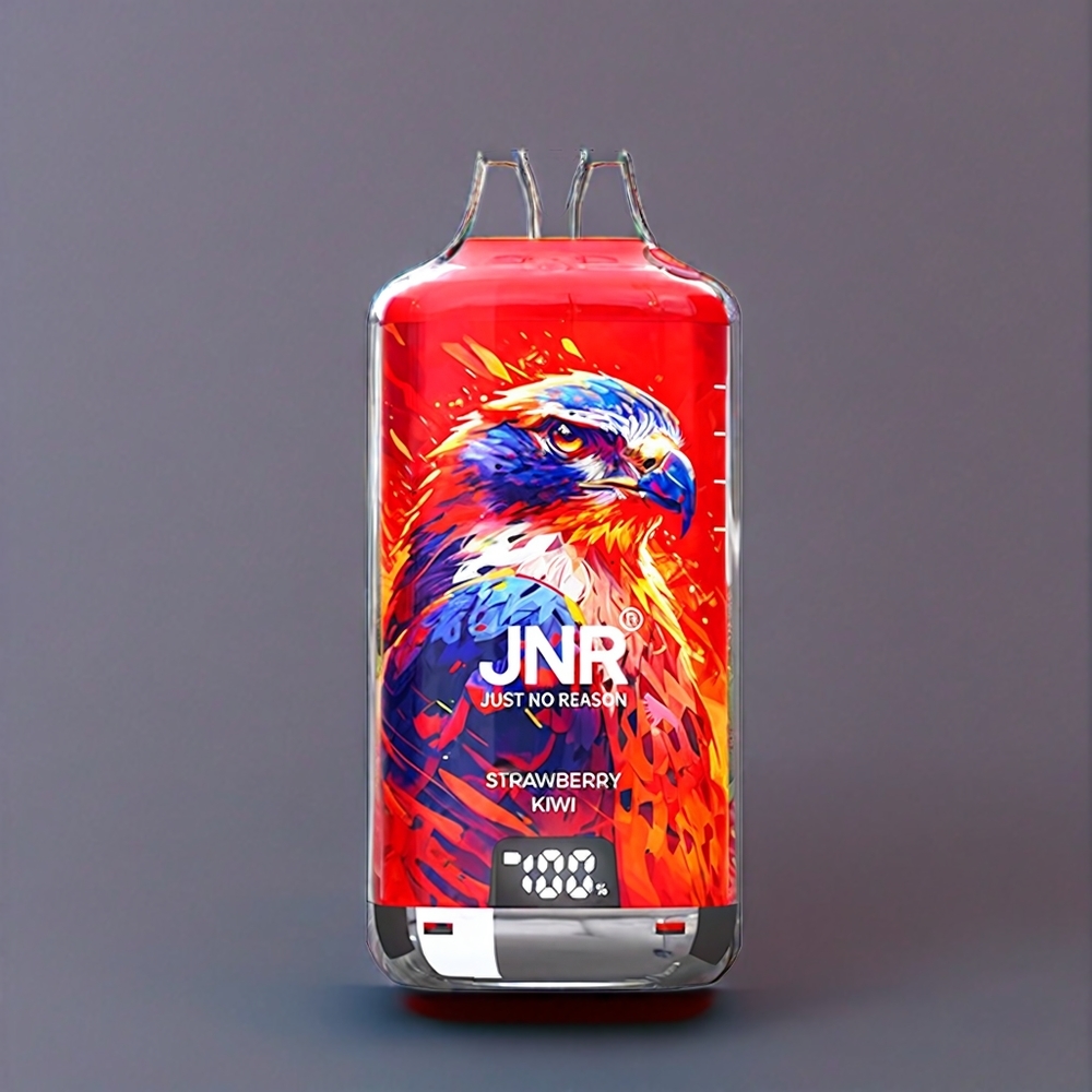 JNR Falcon X? 28000 France grossiste avec niveaux de liquide visibles, batterie 950mAh, recharge par Type-C et Fraise Kiwi