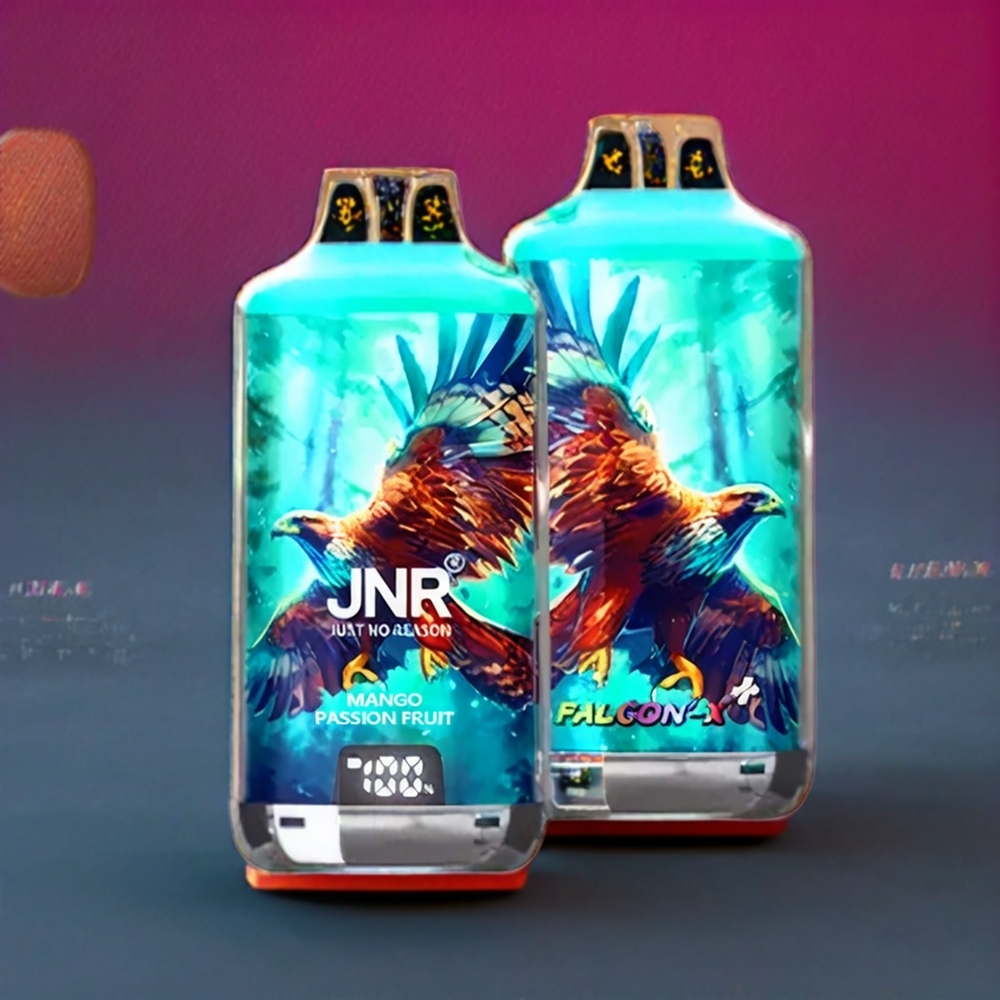 JNR Falcon X? 28000 Puffs Mangue Fruit de la Passion - France grossiste - Niveau de E-Liquide Visible, Rechargeable, ﾨﾦcran Indicateur de Batterie, 950mAh