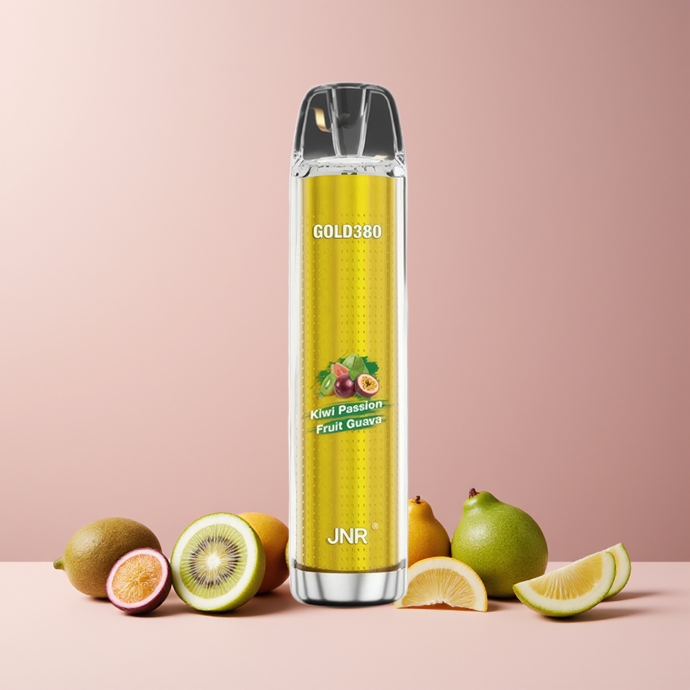 JNR Glod380 6000 Puffs France Grossiste Disposable Vape Kiwi Fruit de la Passion Goyave - 13ml, 1500mAh, 1.0ohm Mesh