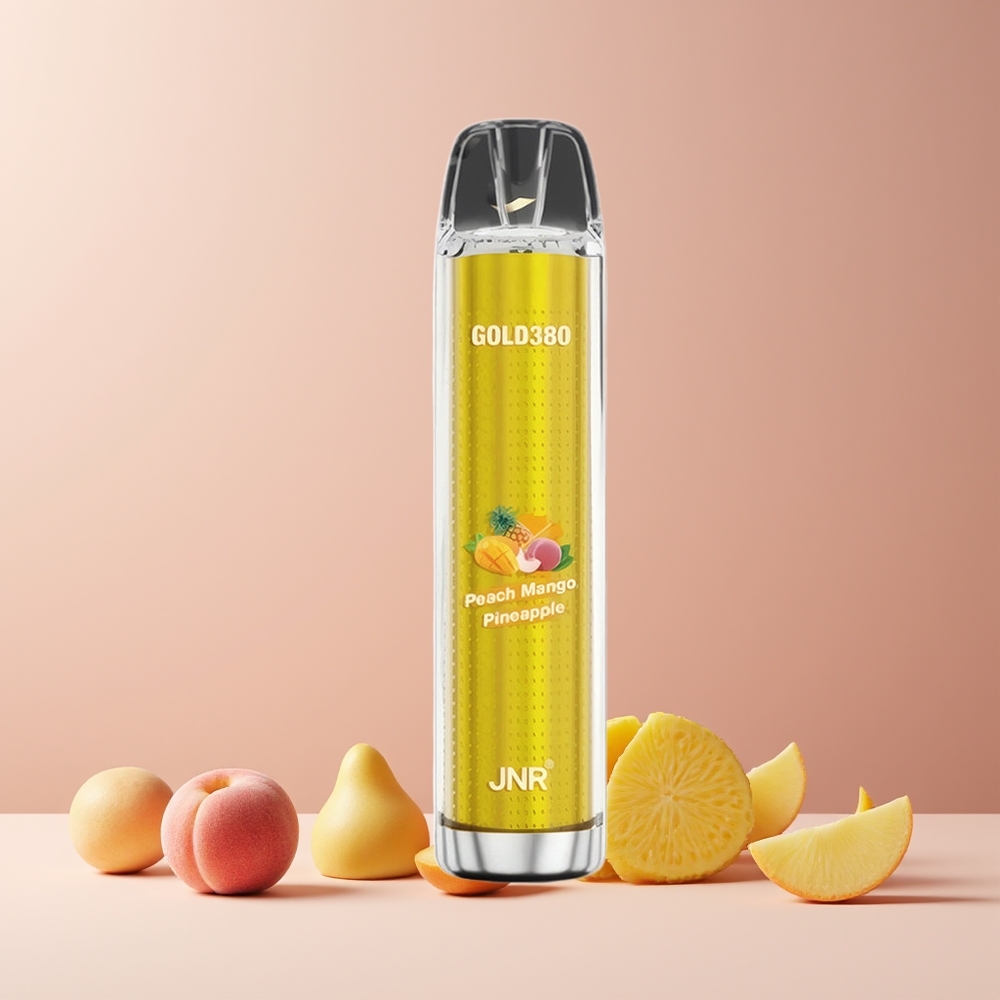 JNR Glod380 6000 Puffs France grossiste - 1500mAh, 13ml, Coil 1.0ohm - Pêche Mangue Ananas