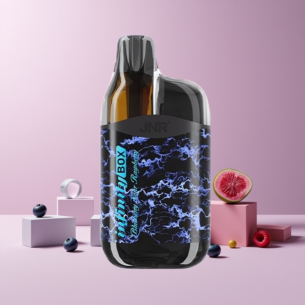 JNR Infinity Box 10700 Puffs France grossiste - E-liquide 15ml, Batterie 2200mAh, Myrtille Framboise Acidulée