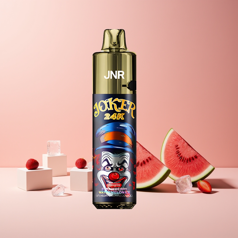 JNR Joker 24K Puffs France Grossiste - E-liquide Visible, 800mAh, Type-C, Fraise Pastèque Glacée