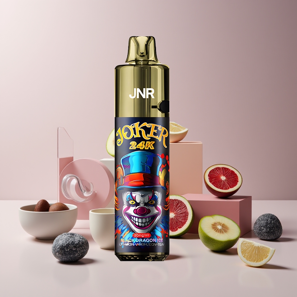 JNR Joker 24K Puffs France Grossiste - Pod Rechargeable 10ml, Batterie 800mAh, Dragon Noir Glace