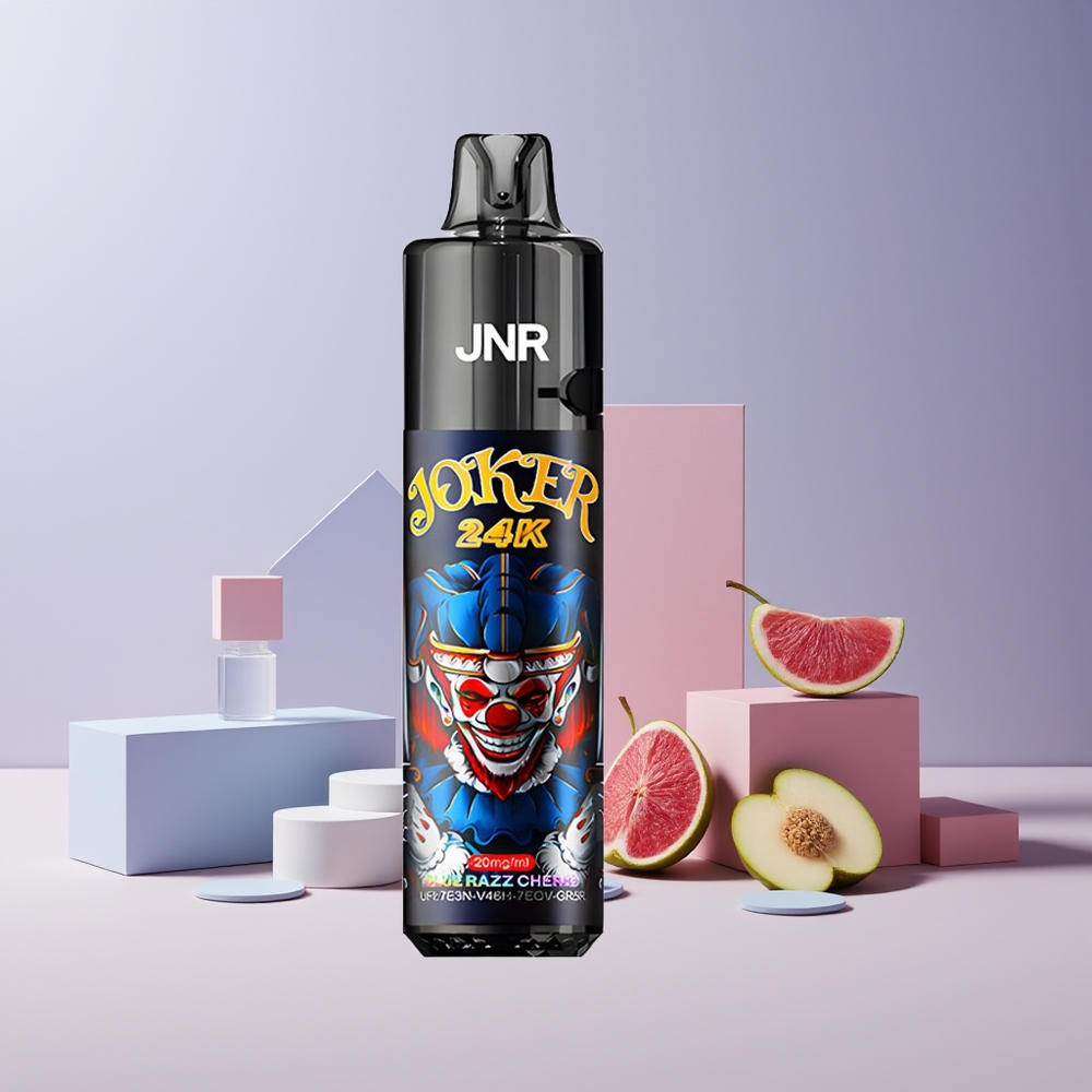JNR Joker 24K Puffs France Grossiste - Pod Rechargeable 2+10ml, Batterie 800mAh, Bleu Framboise Cerise