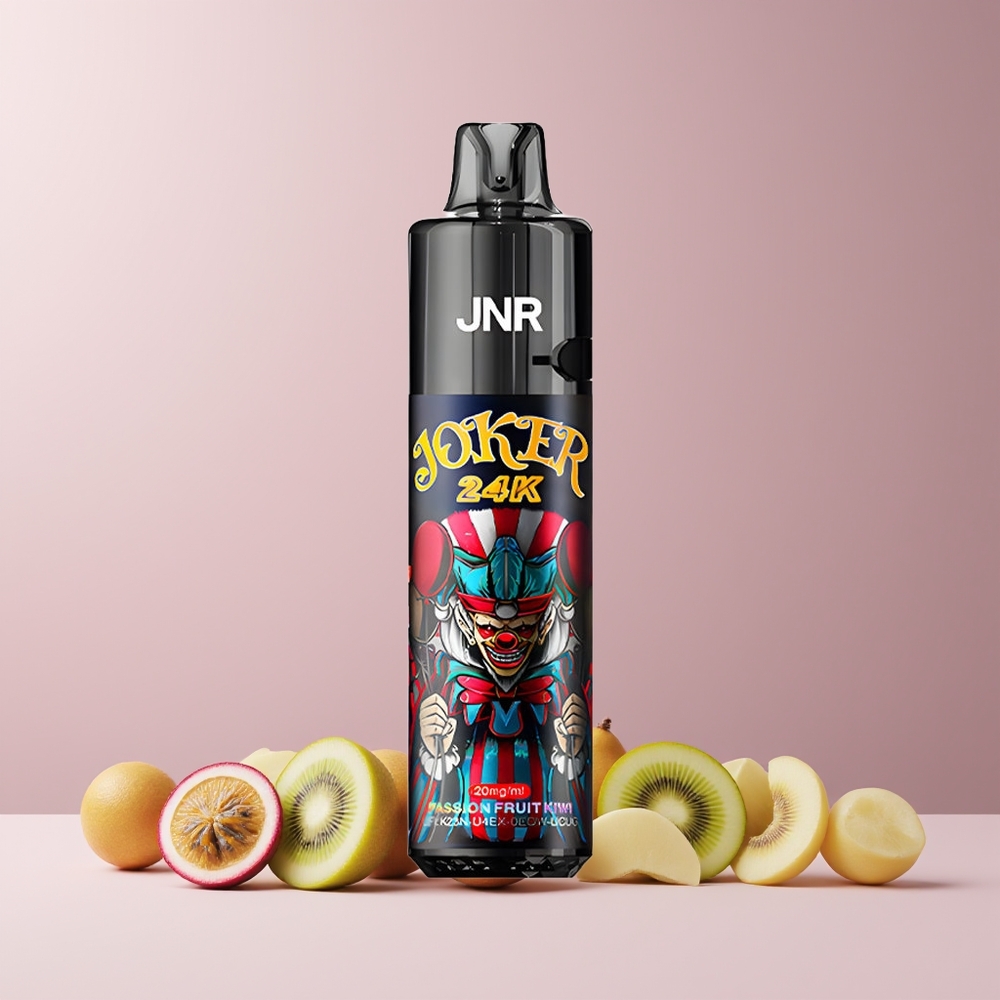 JNR Joker 24K Puffs France Grossiste - Pod Rechargeable 2+10ml, Batterie 800mAh, Type-C, 24000 Puffs, 2% Nicotine, Fruit de la Passion Kiwi