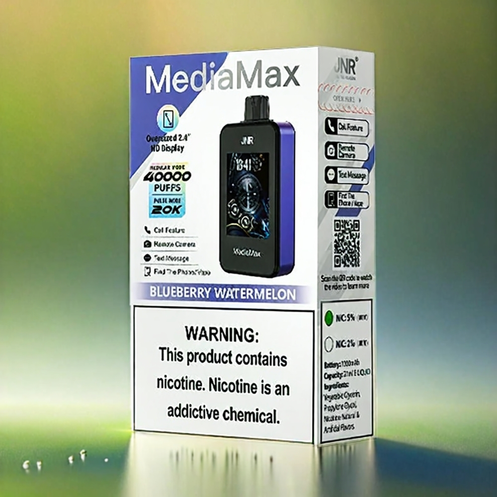 JNR MediaMax 40000 Puffs France Grosiste - 21 ml, double maillage, charge Rapide Type-C, affichage HD 2,4 