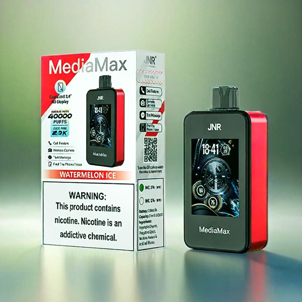 JNR MediaMax 40000 Puffs France Grosiste - 40000 bouffés, batterie 1000mAh, Glace Pastèque