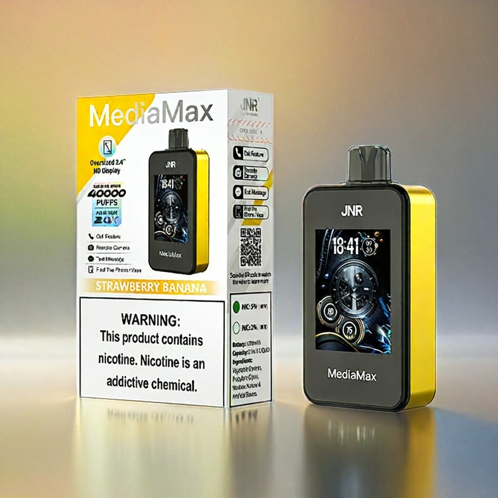 JNR MediaMax 40000 Puffs France Grosiste - Fense Banane, 21 ml, 1000mAh, bobine à double filet, charge Rapide Type-C