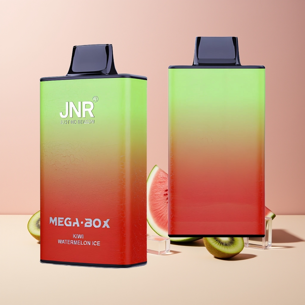 JNR Mega Box 25000 Puffs France Grossiste - 30ml E-liquide, Batterie 850mAh, Double Mesh Coil, Charge Rapide Type-C, Kiwi Pastèque Glacée