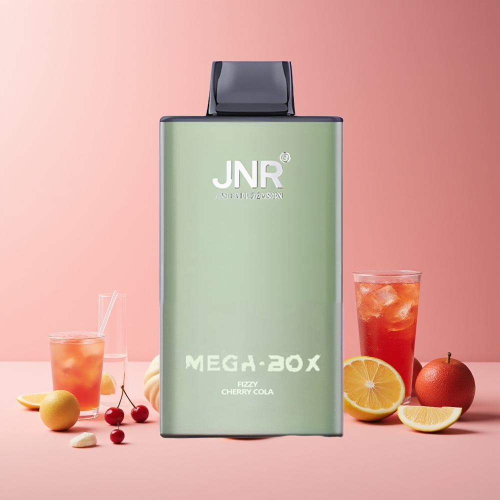 JNR Mega Box 25000 Puffs France Grossiste - Double Mesh, 30ml, Charge Rapide Type-C, Cerise Cola Pétillante