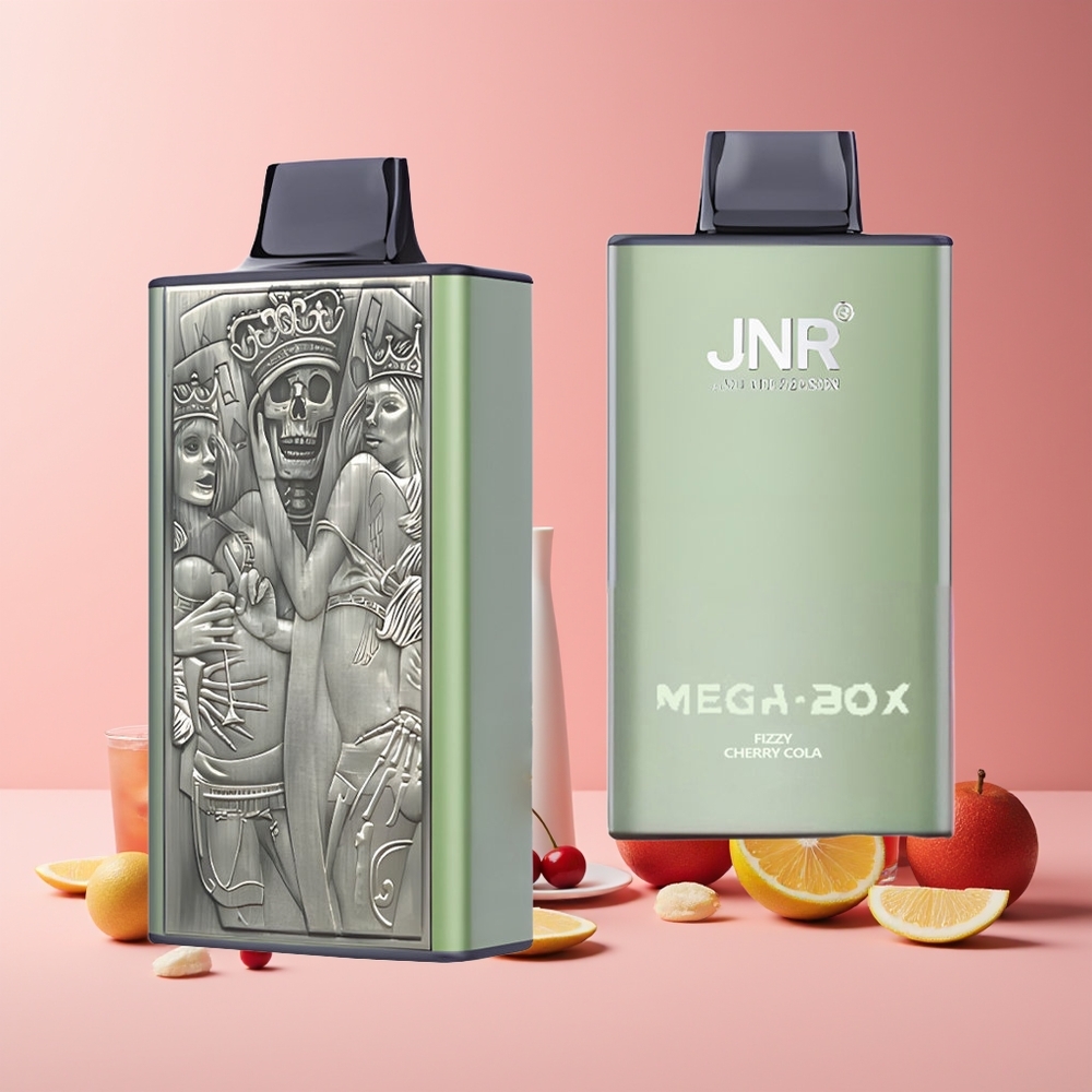 JNR Mega Box 25000 Puffs France Grossiste - Double Mesh, 30ml, Charge Rapide Type-C, Cerise Cola Pétillante