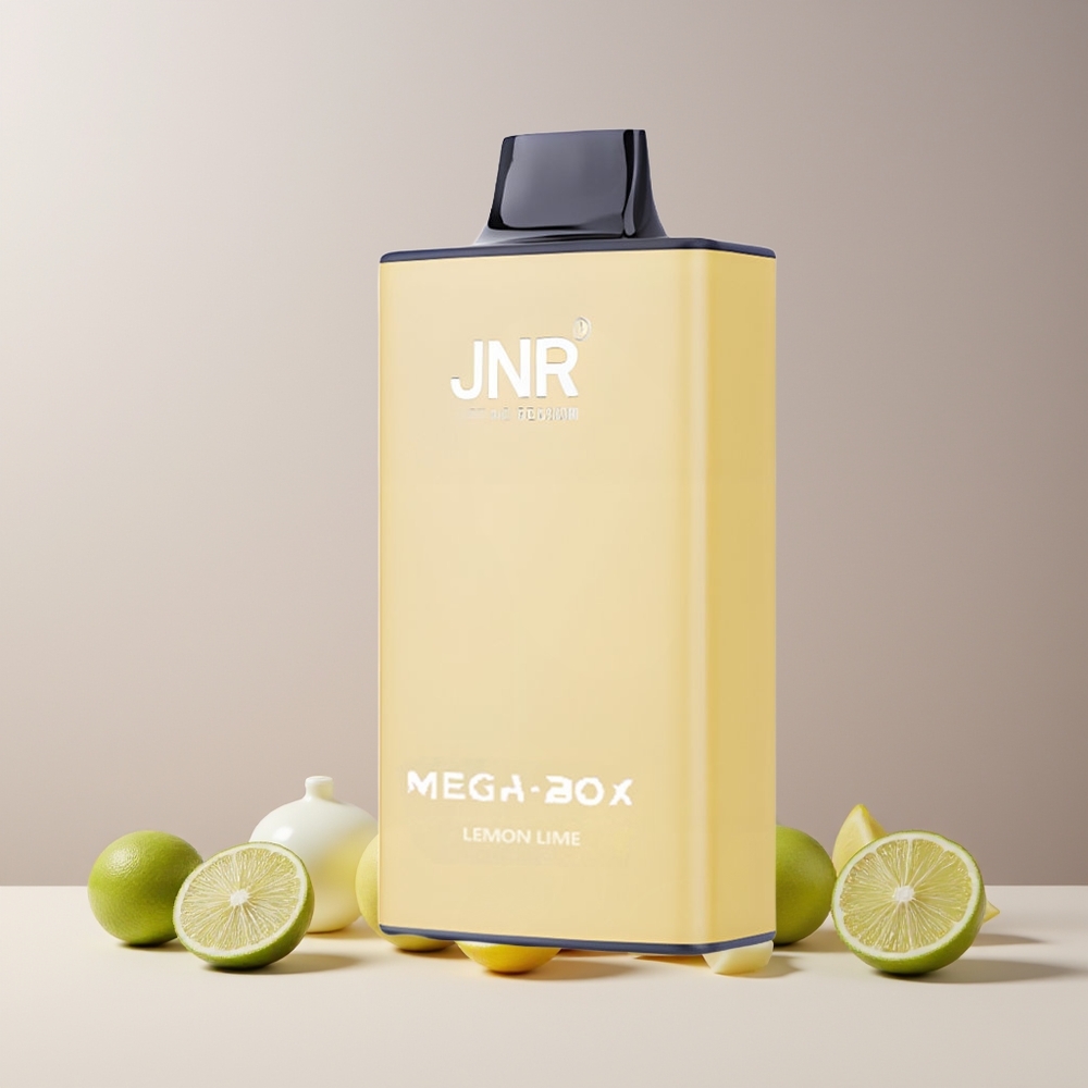 JNR Mega Box 25000 Puffs France Grossiste - E-Liquide 30ml, Batterie 850mAh, Double Mesh Coil, Charge Rapide Type-C, Citron & Citron Vert