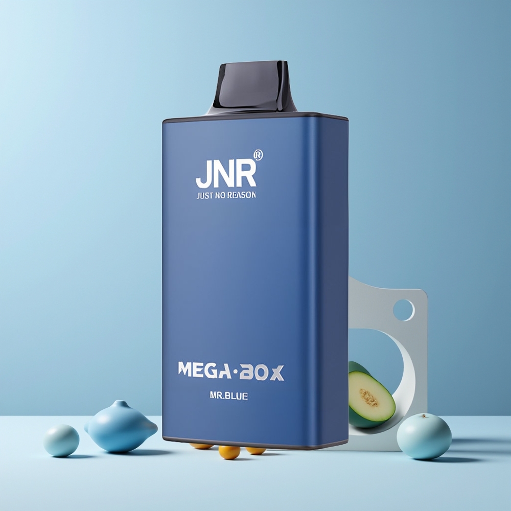 JNR Mega Box 25000 Puffs France grossiste - Vape Jetable - 30ml E-liquide - Batterie 850mAh - Double Mesh Coil - Charge Rapide Type-C - M. Bleu