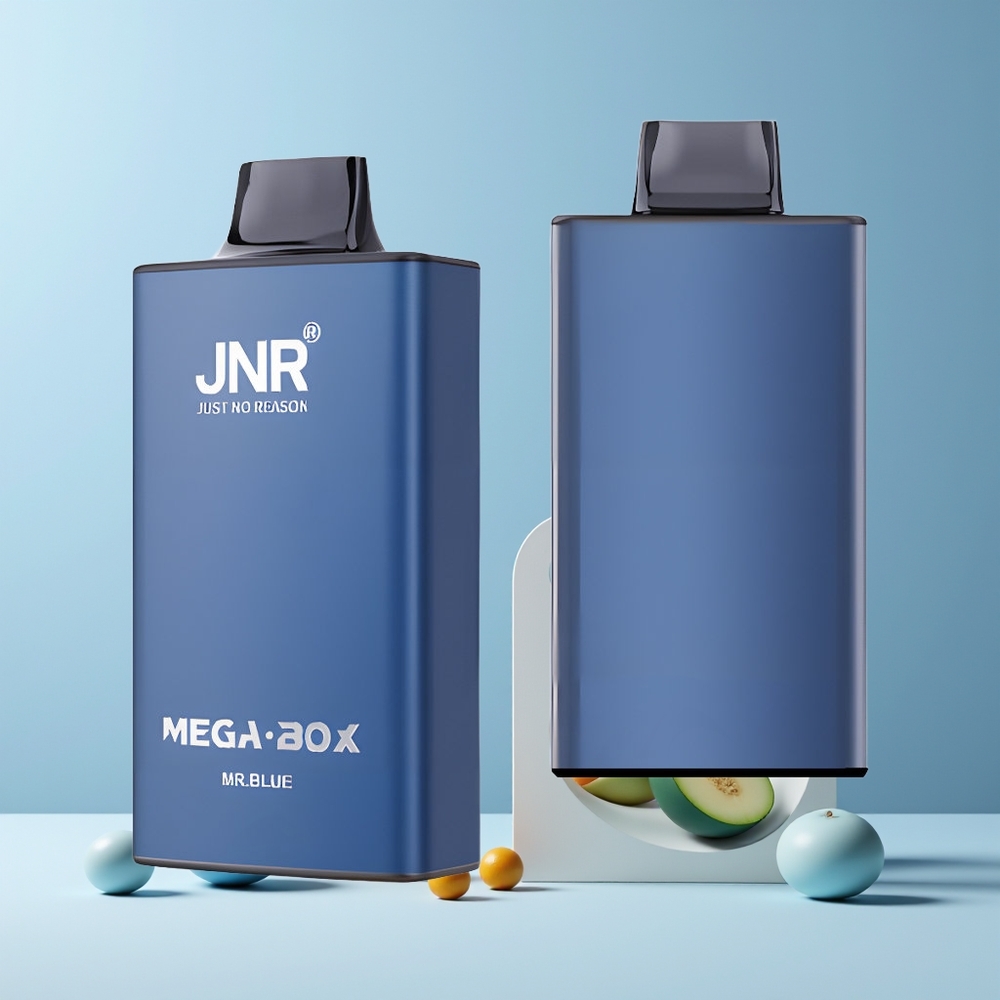 JNR Mega Box 25000 Puffs France grossiste - Vape Jetable - 30ml E-liquide - Batterie 850mAh - Double Mesh Coil - Charge Rapide Type-C - M. Bleu