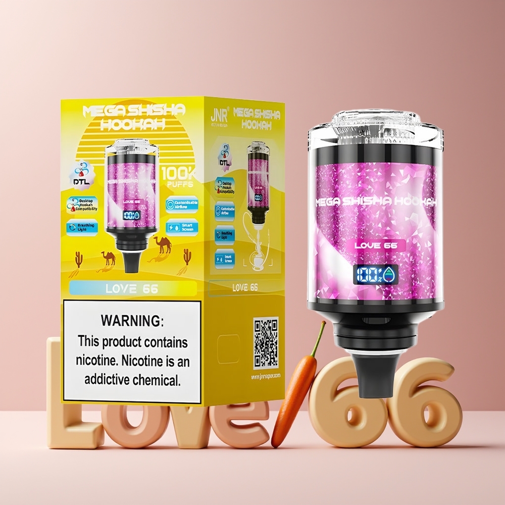 JNR Mega Chicha Narguilé France Grossiste - 100 000 Puffs, 60ml, Écran Intelligent, Batterie 2200mAh, Type-C