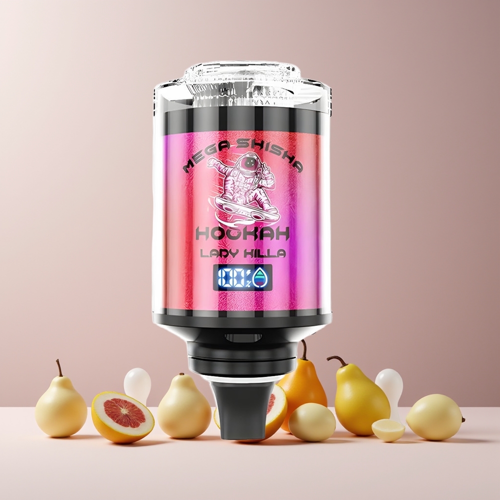 JNR Mega Shisha Hookah France Grossiste - Compatible Bureau 100K, 60ml, 2200mAh, Écran Intelligent, Airflow Réglable, Lady Killa