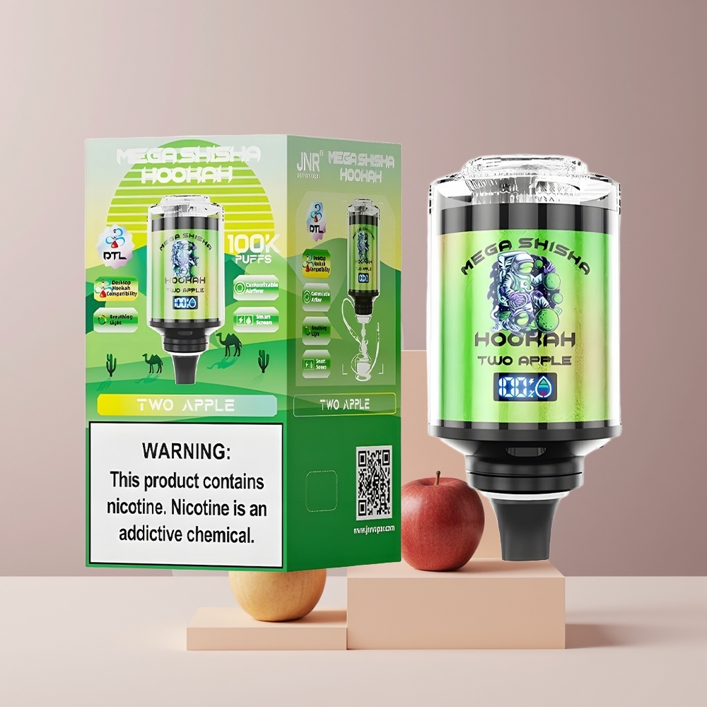 JNR Mega Shisha Hookah France Grossiste - Compatible Bureau 100K Puffs, 60ml, 2200mAh, Écran Intelligent, Lumière Respirante