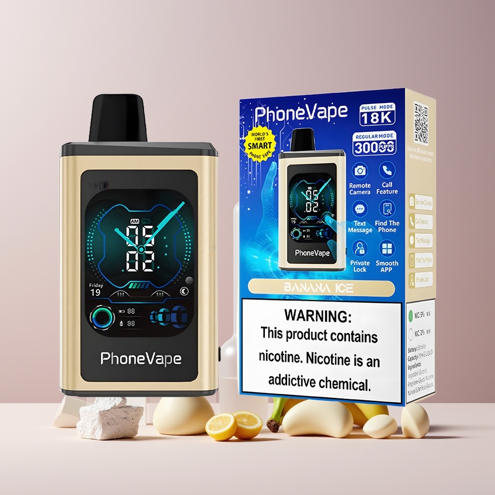 JNR PhoneVape 30000 bouffées France grossiste - Batterie 850mAh Rechargeable, Mode Turbo, Banane Glacée