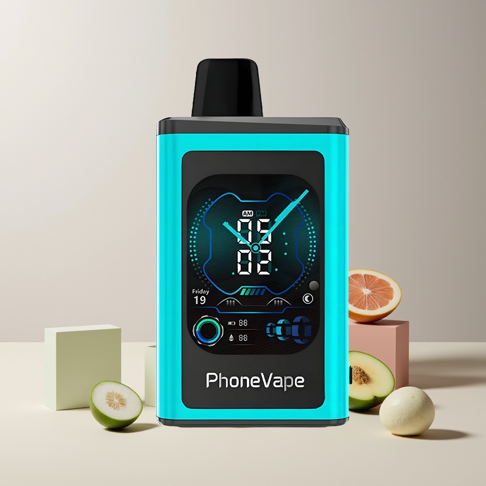 JNR PhoneVape 30000 bouffées France grossiste Rechargeable par Type-C 850mAh Turbo Mode App Contrôlée Menthe de Miami