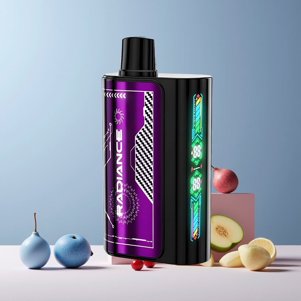 JNR Radiance 31000 Puffs France Grossiste - Écran Animé Intelligent, Double Mesh, 28ml E-liquide, Bleu Framboise Cerise