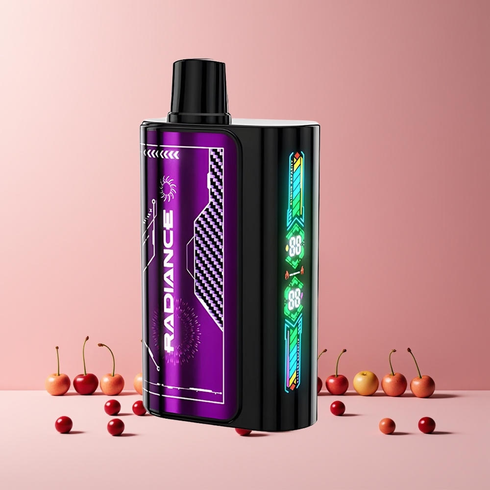JNR Radiance 31000 Puffs France Grossiste - Écran Animé Intelligent, Double Mesh, 28ml E-liquide, Cerise Baies