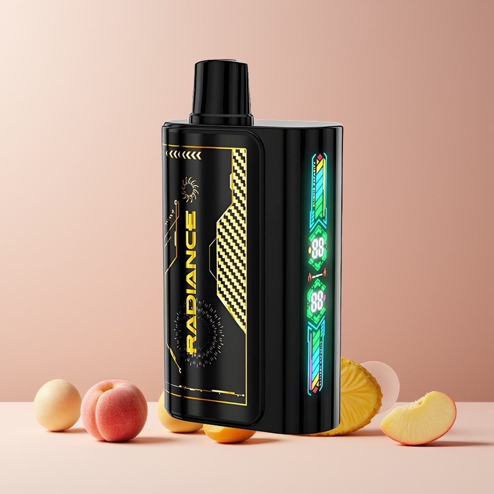 JNR Radiance 31000 Puffs France Grossiste - Écran Animation Intelligent, Double Mesh Coil, Pêche Mangue Ananas