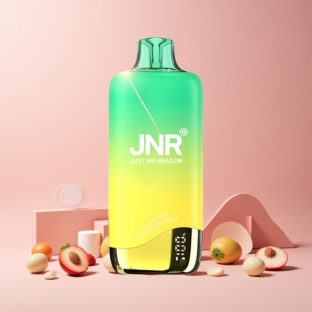 JNR Rainbow 10500 Puffs France Grossiste - 10500 Bouffées, Batterie 600mAh, Réservoir 18ml, Coil Mesh 0.8ohm, Fraise-Pêche-Menthe