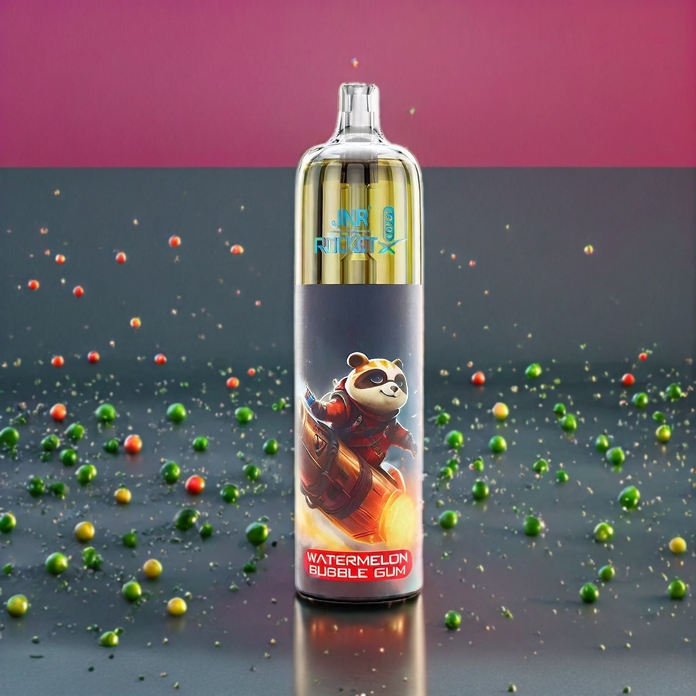 JNR Rocket X 12400 Puffs France Grossiste - Compact, Rechargeable Type-C, RGB, 22ml, Gum Ballon Pastﾨﾨque (Watermelon Bubble Gum)